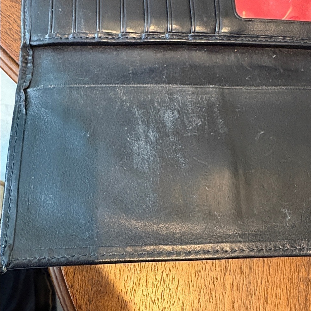 Dooney Bourke long wallet coated canvas woven straw yellow tan/green tint /navy - Picture 16 of 16